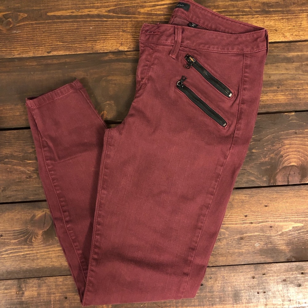 Well-loved Bebe burgundy skinnies